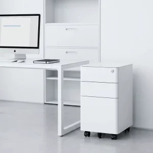 Metal Mobile File Cabinet with Wheels Locking 3 Drawer Office Storage Cabinet Rolling File Cabinet