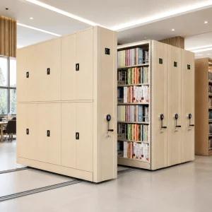 Metal Mobile Library Shelves High Density CE Certified Compact Rolling Archive Office Storage System Rack Unit Base School