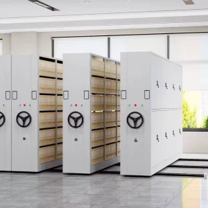 Metal Mobile Shelving System High Density Mobile Media Rack Steel Storage for Library