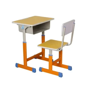 Metal Modern School Classroom Furniture Single Seater Student Desk and Chair Set Height Adjustable Pupitre Escolar