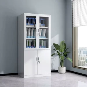 Metal Office Storage Cabinet with Lock Durable Steel Cupboard for Documents Files Stationery
