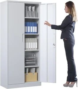 Metal Office Storage Cabinets Office Filing Cabinet Garage Heavy duty Cabinet with Doors and Adjustable Shelves