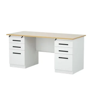 Metal Office Table with Drawers Cabinets Steel Office Furniture for Studying Working