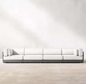 Metal Outdoor Furniture Luxury Hotel Patio Aluminum Garden Sofa Set Villa Courtyard Outdoor Sofa