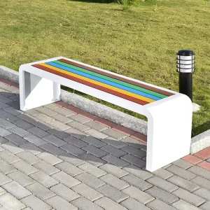 Metal Park Rest Bench Outdoor Public Square Long Chair Garden Modern Minimalist China Model Lwb 100592
