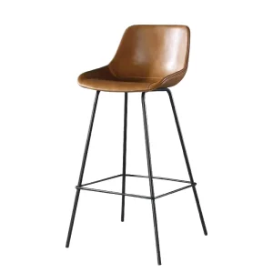 Metal Rustic Adjustable Swivel Bar Chairs with Backrest High Legged Commercial Dining Hotel Use Bar Stools