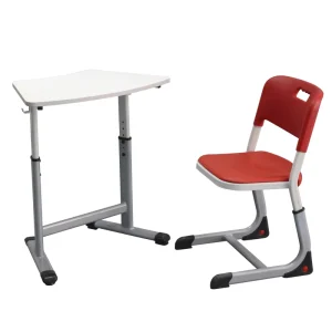 Metal Single Student Desk and Chair Set for School Classrooms