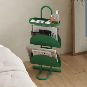 Metal Sofa Side Table Living Room Balcony Coffee Table Magazine Bookshelf Bedroom Bedside Storage Rack Creative Small Table