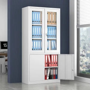 Metal Storage Cabinet Steel Tall Filing Cabinet Steel Locker With Glass Swing Door