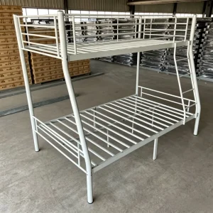 Metal Twin Over Full Bunk Bed Frame with Ladder and Guard Rail Heavy Duty Steel Bunk Bed for Kids Teens Adults Bedroom Dormitory