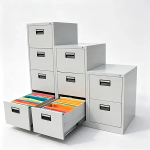 Metal Vertical Filing Cabinet 2 3 4 Drawers Steel Office File Cabinet with Central Lock System for Office Document Storage