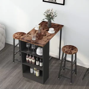 Metal Wall Mounted High Bar Table Set Round Bar Stool and Table Combo for Restaurant Kitchen Factory Direct Sale