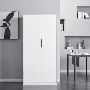 Metal Wardrobe Locker 2 Door Steel Storage Cabinet Office Clothes Cabinet Cupboard Changing Room Locker with Lock