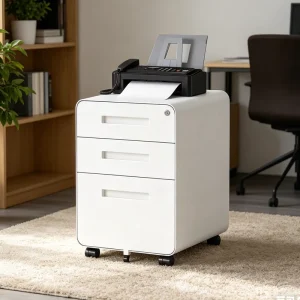 Metal Wheeled Office Filing Cabinet with Lock Movable Space saving Drawer Cabinet for Offices Hospitals Schools Other Places