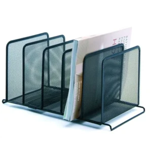 Metal Wire Magazine Desktop Bookend Sorter Office File Rack Organizer