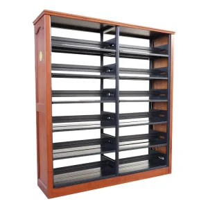 Metal Wooden Library Bookshelf School Wood and Metal Bookcase Color Library Shelves for Home