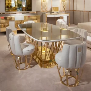 Meubels Dining Table Gold Luxury Dining Room Furniture Hotel Kitchen Dining Chairs and Tables