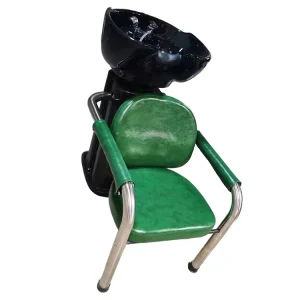 Miaosen Stainless Steel Frame Salon Shampoo Chair with Ceramic Basin for Barber Shop Durable Commercial Salon Furniture