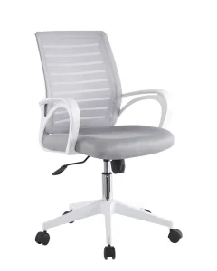 Mid-Back Ergonomic Cooling Executive Height Adjustable Fabric Mesh Staff Office Chair with Stainless Steel Base