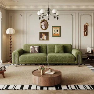 Mid Century Modern Japandi Style Sofa for Living Room Bedroom Hotel Commercial Spaces Custom Color Fabric Upholstered Sofa Couch