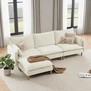 Mid Century Modular Sectional Couch L-Shaped Oversized Cloud Couches Sofa Comfy Chenille Sofas with Removable Cushions