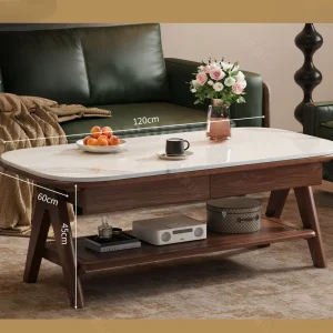 Mid Century ROCK Coffee Table Set Light Luxury Modern Minimalist