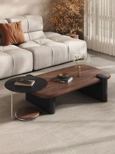 Mid ancient Style Wood Coffee Table Combination Rectangular Living Room Furniture Small Apartment