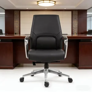Mid back Executive Office Chair Leather Rotating Ergonomic Chair Office Furniture Computer Desk Office Desk and Chair Set