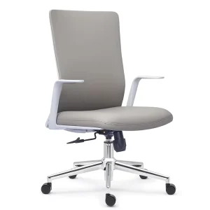 Mid back upscale minimalist executive rolling leather chair height adjustable office chair stylish office conference chair
