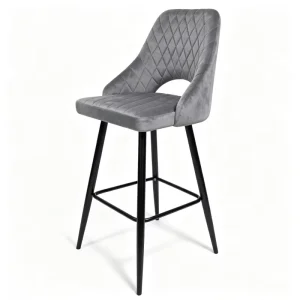 Mid century Modern Bar Stool with Cushion and Arms Kitchen High Chair Midcentury with Sitting Height 65cm