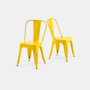 Midcentury Industrial Stackable Metal Dining Chair Factory Direct Durable Restaurant Cafe Bistro Living Rooms Dining