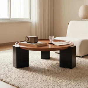 Midcentury Modern Handmade Eco Friendly Solid Wood Coffee Table Retro Design for Living Room Home Furniture
