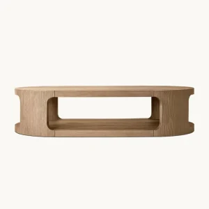 Midcentury Modern Solid Wood Rectangular Coffee Table with Simple Design Living Room Furniture for Luxury Home