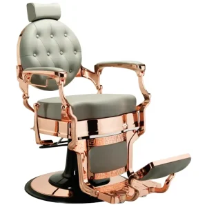 Midcentury Style Black Gold Tufted Stainless Steel Foldable Multi-functional Barber Chair for School Use