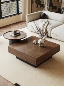 Middle Ancient Style Solid Wood Square Coffee Table Simple Small-sized Living Room Household Antique Style