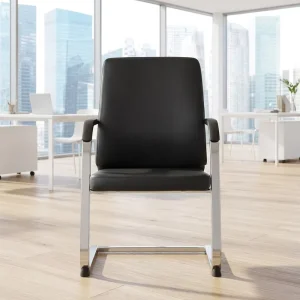 Middle Back Synthetic Leather Waiting Room Chairs Guest Office Chair