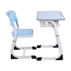 Middle High School Furniture Metal Frame Single Seater Plastic Desk and Chair Set