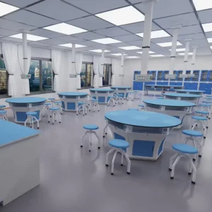 Middle Modular School Biology Laboratory Furniture Worktable with Drawers Modern Metal Durable Lab Bench Table