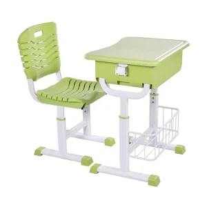 Middle School Furniture Sets Green Plastic Primary School Desk and Chair Set for School Students