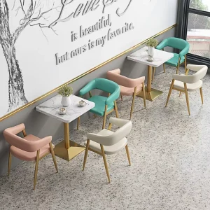 Milk Tea Booth Sofa Snack Bar Coffee Shop Dining Table Chair Combination Wood Modern Durable Commercial
