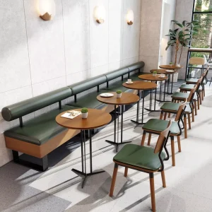 Milk Tea Dessert Restaurant Bar Western Card Seat Sofa Commercial Chain Cafe Table Chair Combination Solid Wood Restaurant