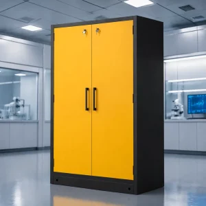 Min Fire Insulated Double Steel Hazardous Cabinet Self Close Static Ground for CDC Hospital Size Adjustable