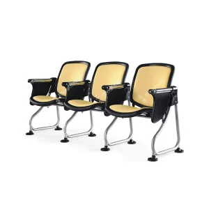 Mingfang Price Metal Modern Foldable Leather & Sponge Seat Commercial School Auditorium Waiting Chair