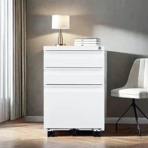 Mini Mobile Office Pedestal Drawers Steel Moving Filing Cabinet for Convenient Storage