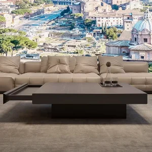 Minimalism Square Modern Solid Wood High Grade Durable Coffee Table with Walnut Grain Feet for Living Room