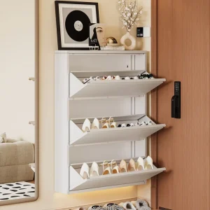 Minimalist 15cm Slim Metal Shoe Cabinet Space Saving Steel Tipping Bucket Shoe Organizer Durable Vertical Hallway Furniture