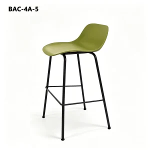 Minimalist Bar Stool Plastic and Metal Construction Non Swivel High Stool for Bars Reception Counters and Desks
