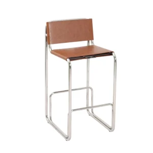 Minimalist Bauhaus style Floating Stainless Steel Bar Stools for Kitchen Islands Small Home Bars