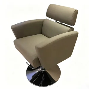 Minimalist Beige Barber Chair All-Purpose 360 Degree Swivel Hydraulic Reclining Salon Furniture