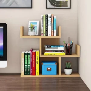 Minimalist Book Shelves Solid Wood Movable Colorful Kids Book Shelf